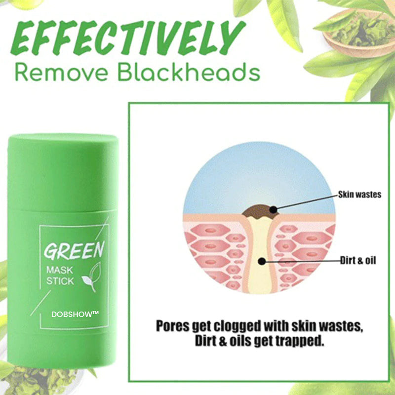 Dobshow™ Green Tea Clay Mask Stick For Oil Control, Blackhead Reduction, and Pore Minimization